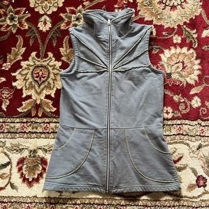 Synergy Organic 100% organic cotton vest, muted green, size small